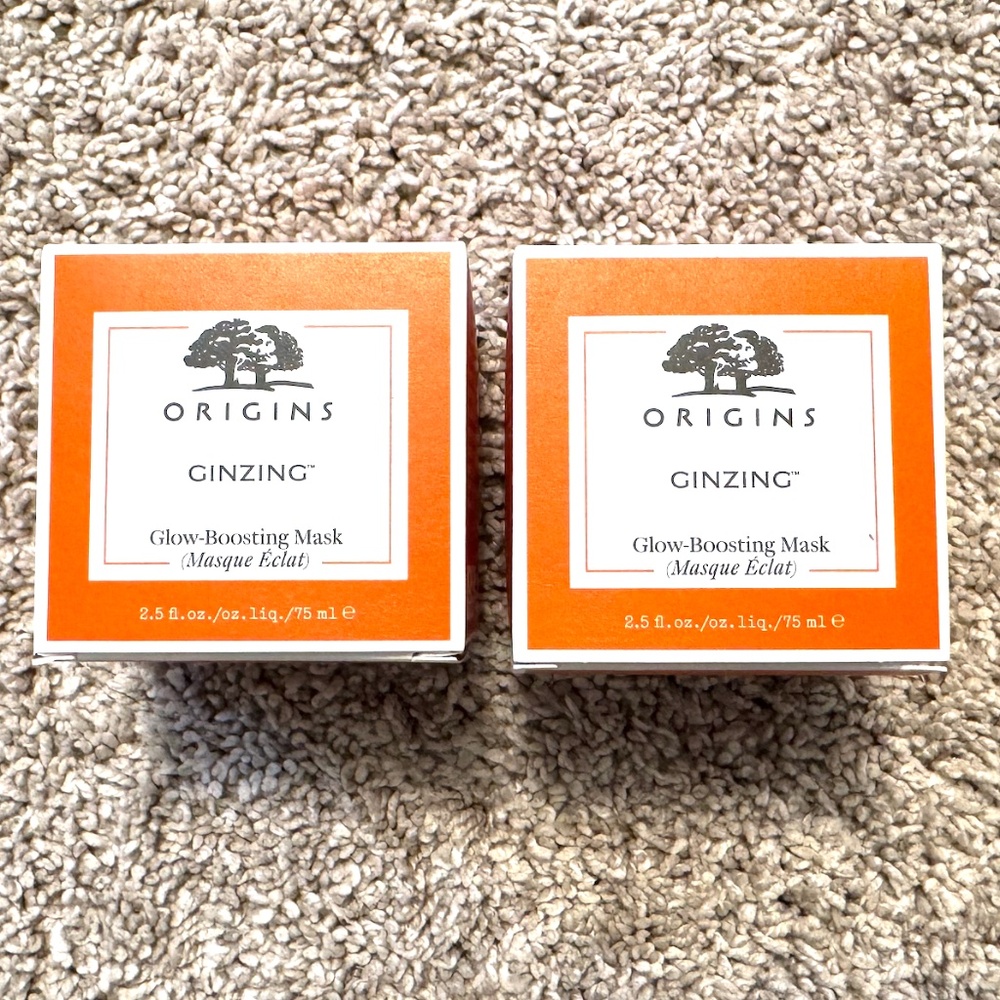 New in Box Lot of 2 Full Size Origins Ginzing Glow Boosting Mask